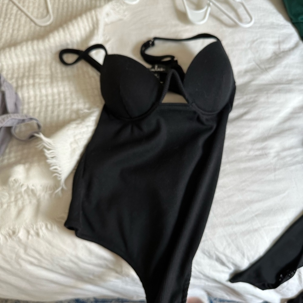 Size medium black lulus push up corset bodysuit